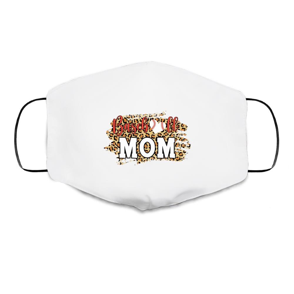 Baseball Mom Leopard Funny Softball Mother's Day Cloth Face Mask
