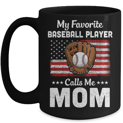 Baseball Mom My Favorite Baseball Player Calls Me Mom Mug-Coffee Mug-Mug-Black
