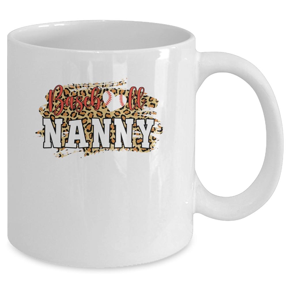 Baseball Nanny Leopard Funny Softball Mother's Day Mug-Coffee Mug-