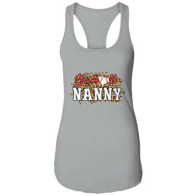 Baseball Nanny Leopard Funny Softball Mother's Day-T-Shirt & Tank Top-Women's Ideal Racerback Tank-Heather Grey