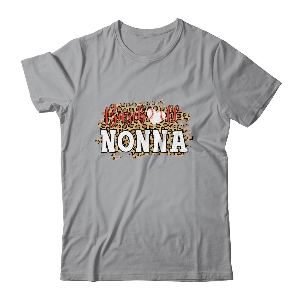 Baseball Nonna Leopard Funny Softball Mother's Day-T-Shirt & Tank Top-Classic T-Shirt-Sport Grey