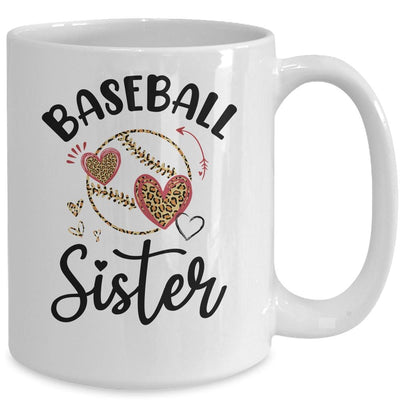 Baseball Sister Leopard Heart Love Mug-Coffee Mug-