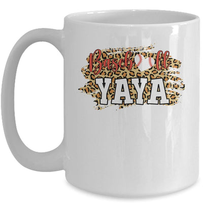 Baseball Yaya Leopard Funny Softball Mother's Day Mug-Coffee Mug-Mug-White