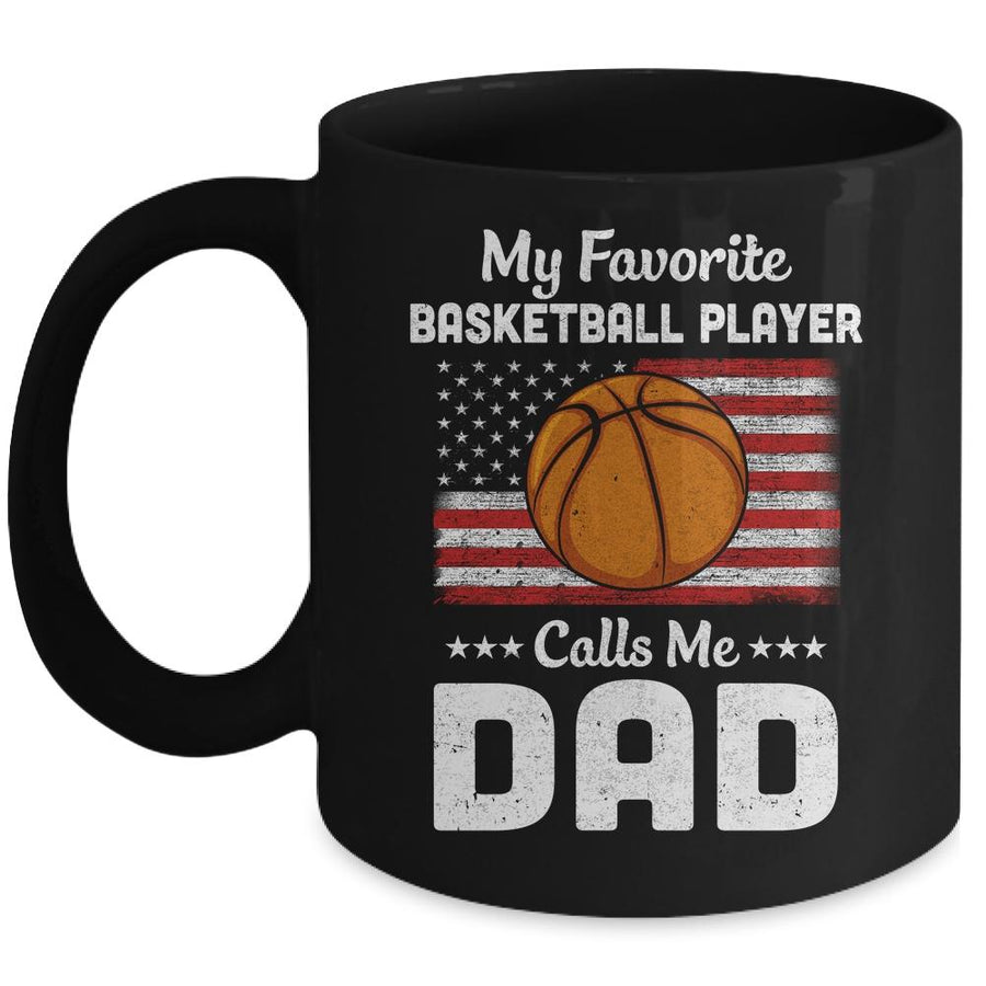 Basketball Dad My Favorite Basketball Player Calls Me Dad Mug-Coffee Mug-Mug-Black
