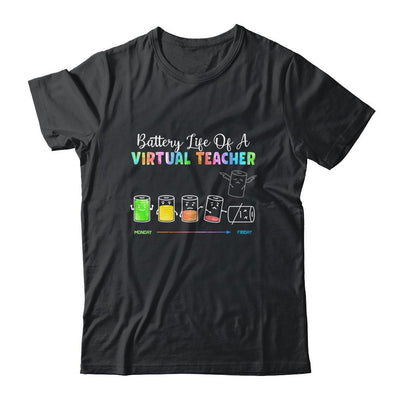Battery Life Of A Virtual Teacher Funny Teacher Distance-T-Shirt & Hoodie-Classic T-Shirt-Black