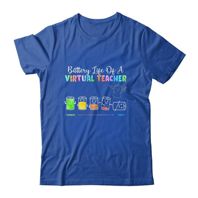 Battery Life Of A Virtual Teacher Funny Teacher Distance-T-Shirt & Hoodie-Classic T-Shirt-Royal