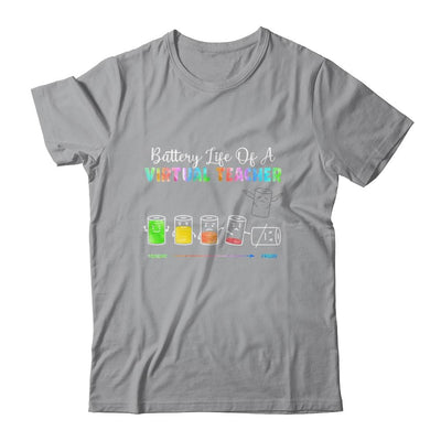 Battery Life Of A Virtual Teacher Funny Teacher Distance-T-Shirt & Hoodie-Classic T-Shirt-Sport Grey