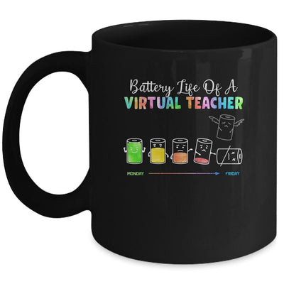 Battery Life Of A Virtual Teacher Funny Teacher Distance Mug-Coffee Mug-Mug-Black