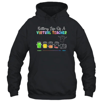 Battery Life Of A Virtual Teacher Funny Teacher Distance-T-Shirt & Hoodie-Pullover Hoodie-Black
