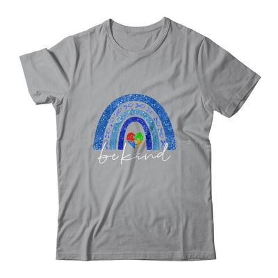 Be Kind Autism Awareness Month Rainbow Puzzle-T-Shirt & Hoodie-Classic T-Shirt-Sport Grey