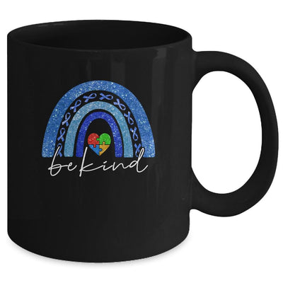Be Kind Autism Awareness Month Rainbow Puzzle Mug-Coffee Mug-