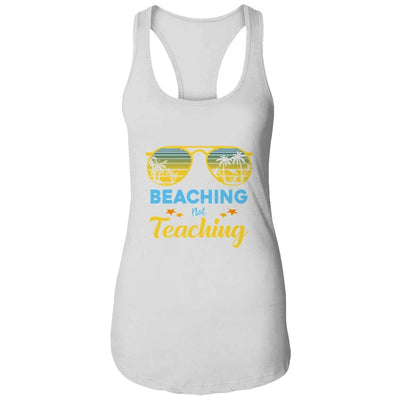 Beaching Not Teaching Funny Teacher Summer Vacation Gift-T-Shirt & Tank Top-Women's Ideal Racerback Tank-White