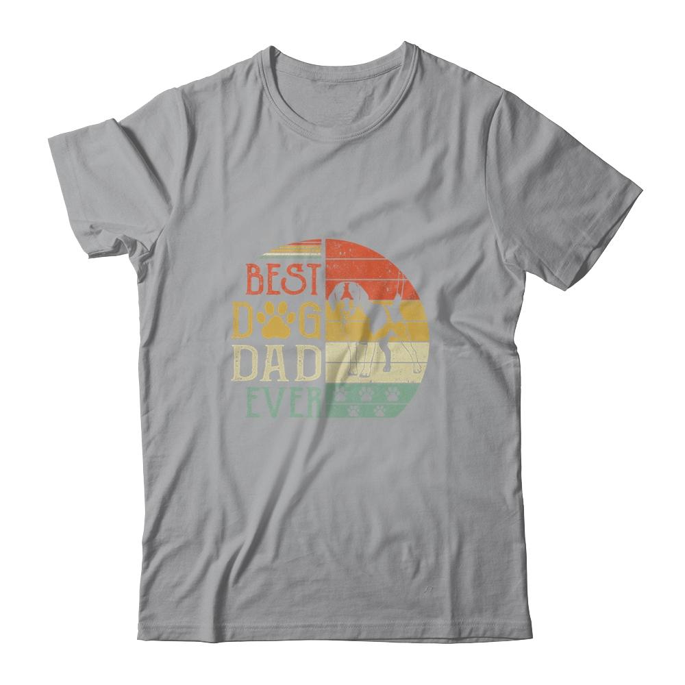 Beagle Best Dog Dad Ever Vintage Father's Day Retro-T-Shirt & Hoodie-Classic T-Shirt-Sport Grey