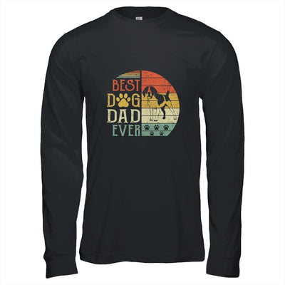 Beagle Best Dog Dad Ever Vintage Father's Day Retro-T-Shirt & Hoodie-Long Sleeve T-Shirt-Black