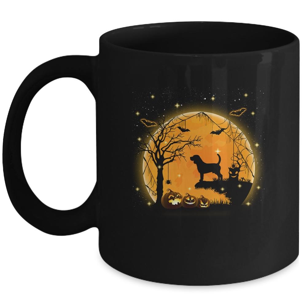 Beagle Dog And Moon Funny Halloween Costume Gift Mug-Coffee Mug-Mug-Black