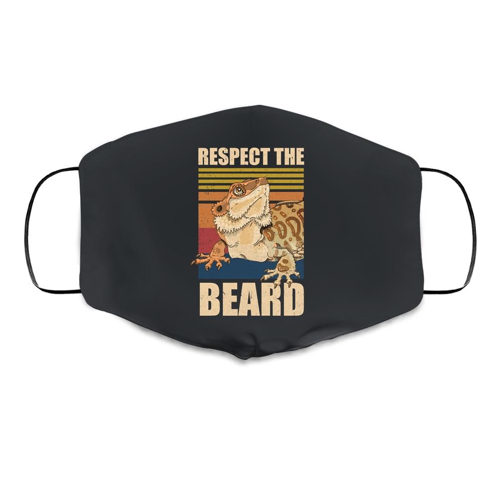 Bearded Dragon Respect The Beard Lizard And Reptile Gift Cloth Face Mask-Cloth Face Mask-Cloth Face Mask-Black