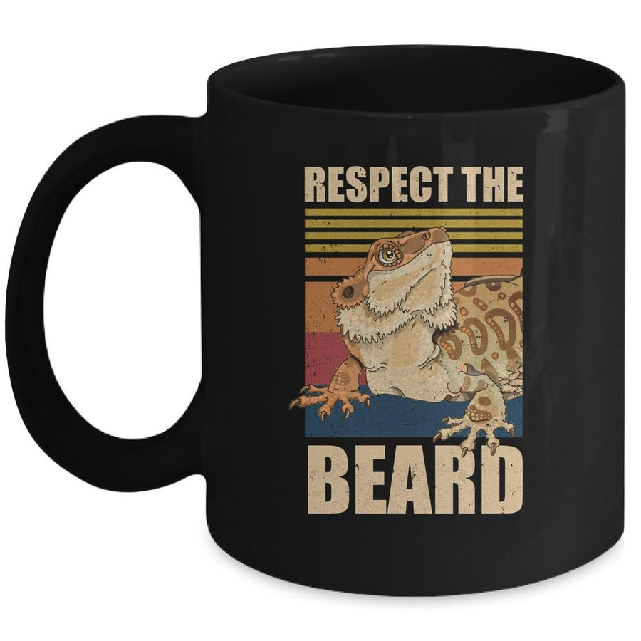 Bearded Dragon Respect The Beard Lizard And Reptile Gift Mug-Coffee Mug-Mug-Black
