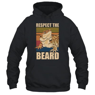 Bearded Dragon Respect The Beard Lizard And Reptile Gift-T-Shirt & Hoodie-Pullover Hoodie-Black