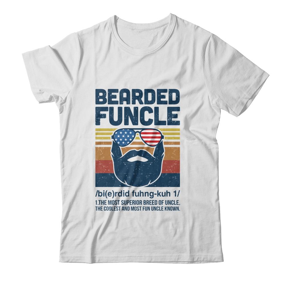 Bearded Funcle Funny Vintage Retro Gift-T-Shirt & Hoodie-Classic T-Shirt-White