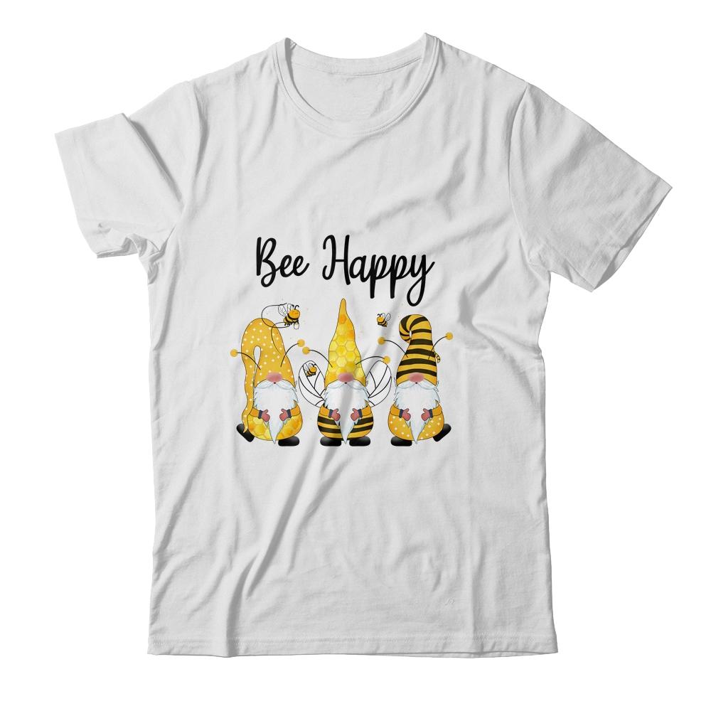 Bee Happy Gnomes Cute-T-Shirt & Tank Top-Classic T-Shirt-White