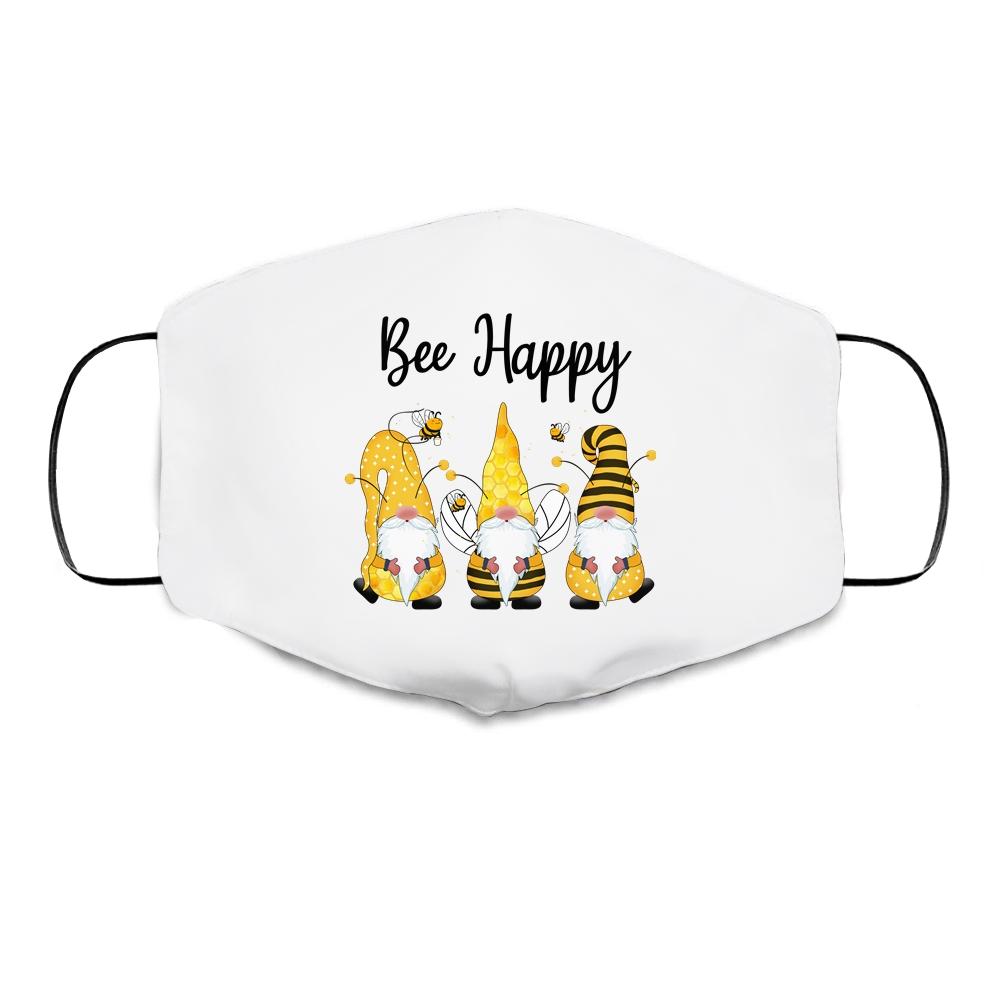 Bee Happy Gnomes Cute Cloth Face Mask