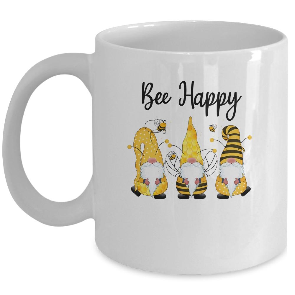 Bee Happy Gnomes Cute Mug-Coffee Mug-Mug-White