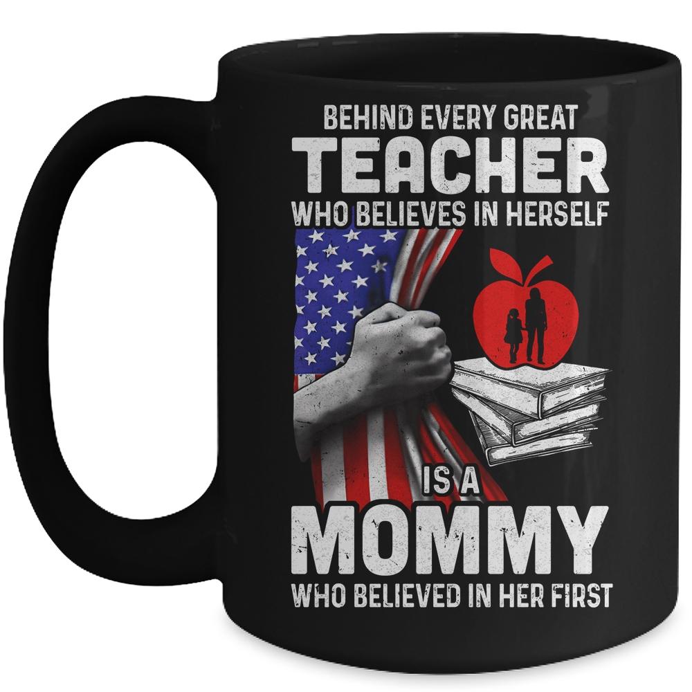 Behind Every Great Teacher Is A Great Dad July Of 4th Mug-Coffee Mug-Mug-Black
