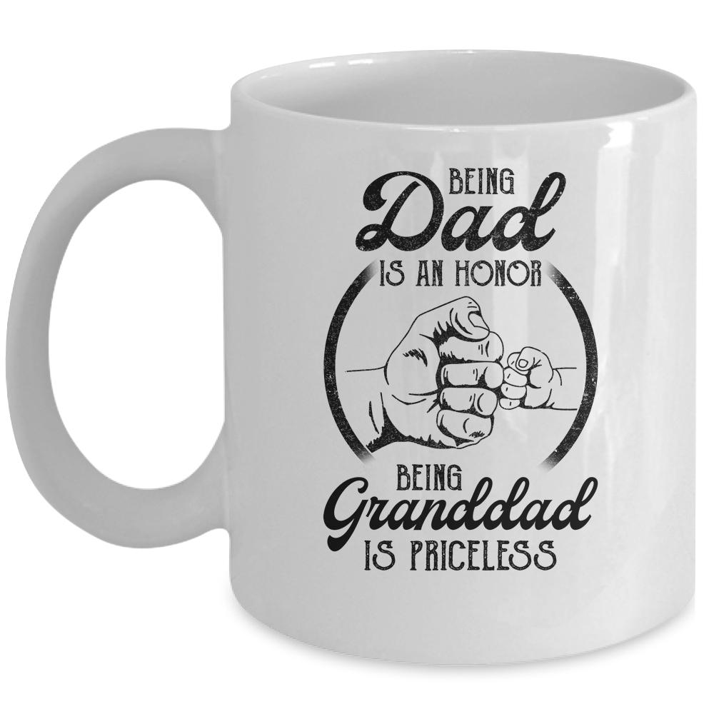 Being Dad Is An Honor Being Granddad Is Priceless Vintage Mug-Coffee Mug-Mug-White