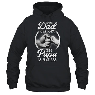 Being Dad Is An Honor Being Papa Is Priceless Fathers Day-T-Shirt & Hoodie-Pullover Hoodie-Black