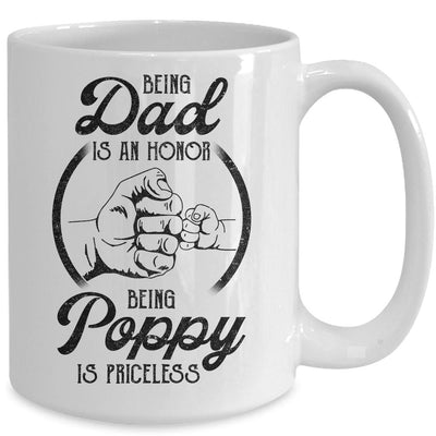 Being Dad Is An Honor Being Poppy Is Priceless Vintage Mug-Coffee Mug-