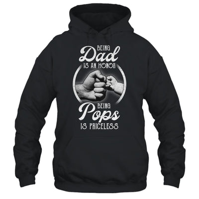 Being Dad Is An Honor Being Pops Is Priceless Fathers Day-T-Shirt & Hoodie-Pullover Hoodie-Black