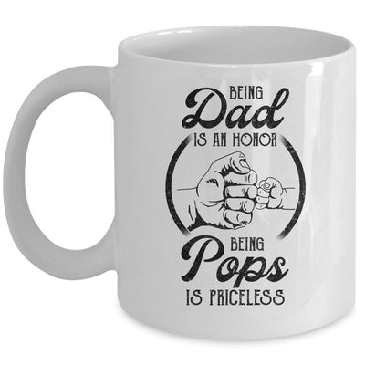 Being Dad Is An Honor Being Pops Is Priceless Vintage Mug-Coffee Mug-Mug-White