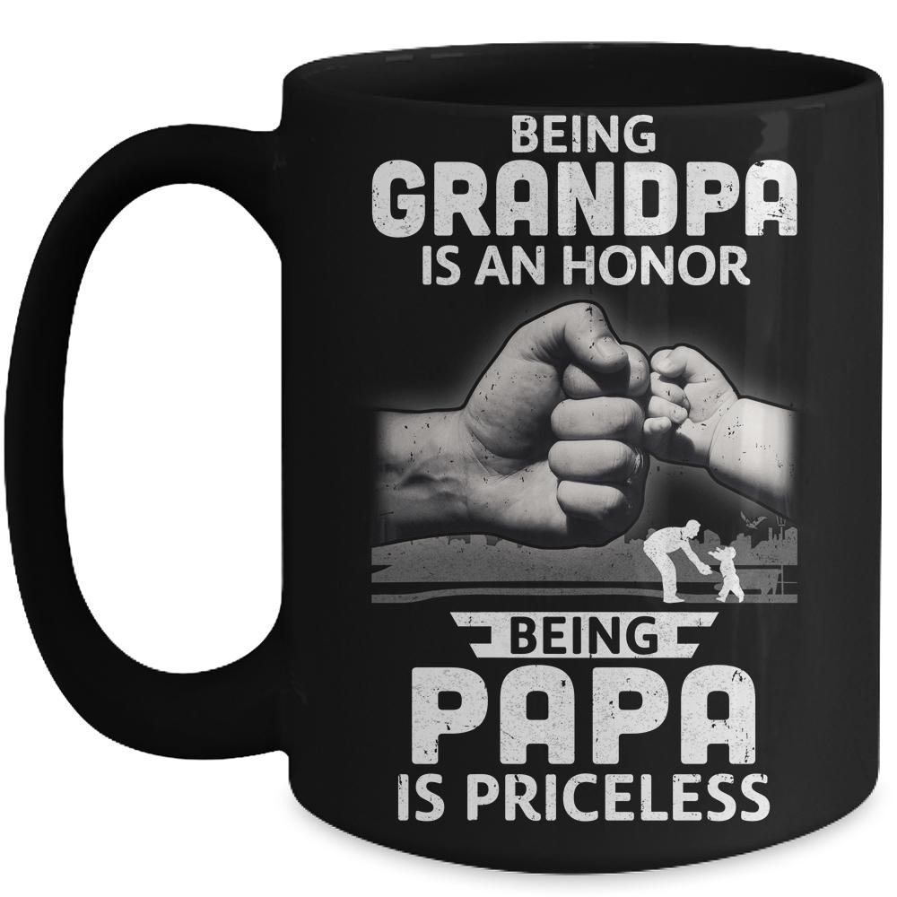 Being Grandpa Is An Honor Being Papa Is Priceless Father Mug-Coffee Mug-Mug-Black