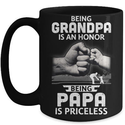 Being Grandpa Is An Honor Being Papa Is Priceless Father Mug-Coffee Mug-Mug-Black