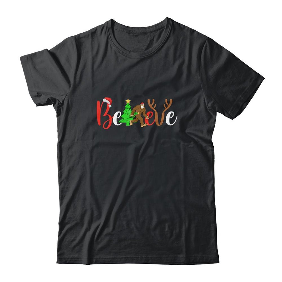 Believe Bigfoot Sasquatch In Mask Christmas Quarantine Gift-T-Shirt & Sweatshirt-Classic T-Shirt-Black