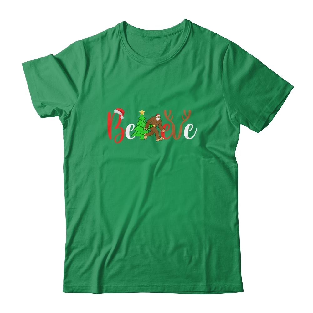Believe Bigfoot Sasquatch In Mask Christmas Quarantine Gift-T-Shirt & Sweatshirt-Classic T-Shirt-Irish Green