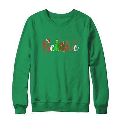 Believe Bigfoot Sasquatch In Mask Christmas Quarantine Gift-T-Shirt & Sweatshirt-Crewneck Sweatshirt-Irish Green
