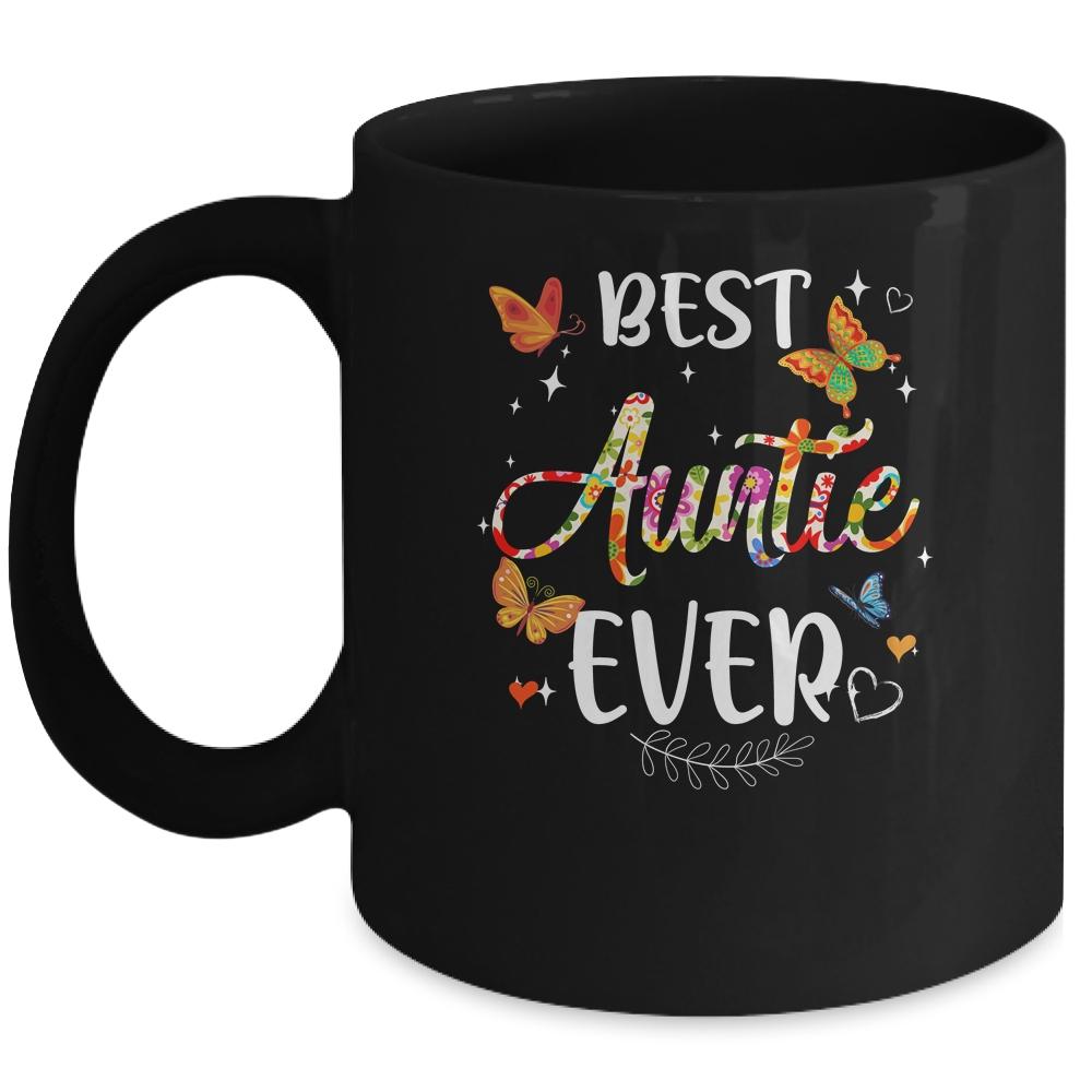 Best Auntie Ever Colored Patterns Mother's Day Aunt Birthday Mug-Coffee Mug-Mug-Black