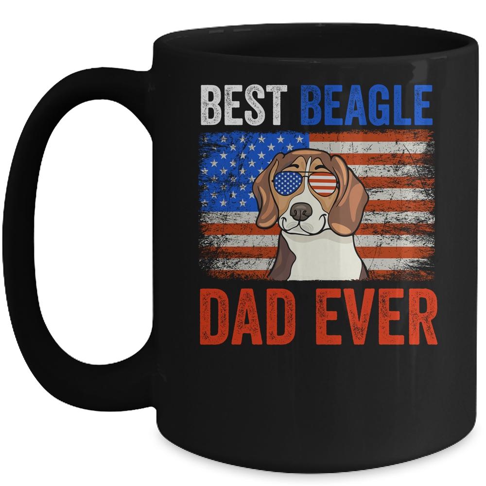 Best Beagle Dad Ever American Flag Fathers Day Mug-Coffee Mug-Mug-Black