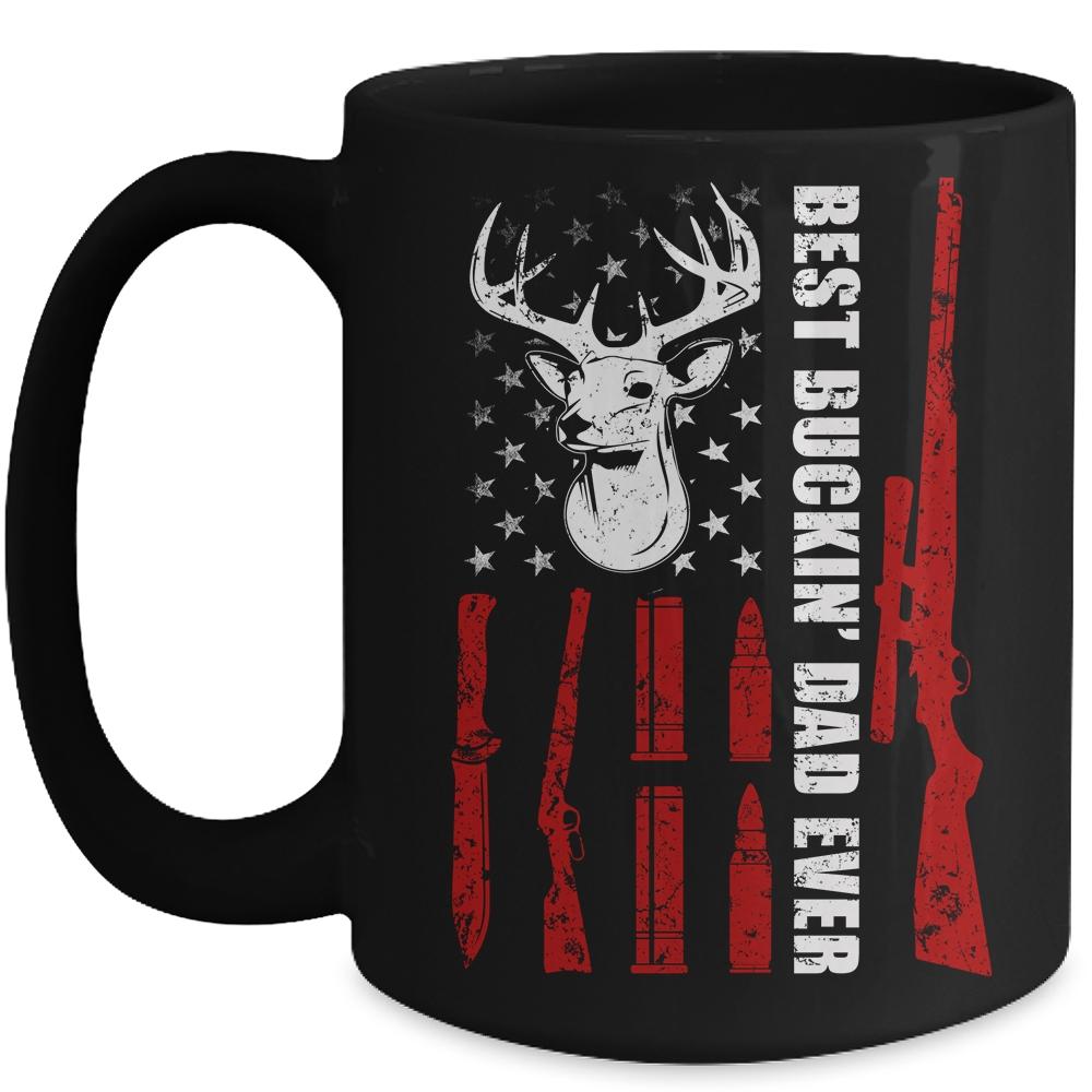 Best Buckin' Dad Ever Deer Hunting Dad Fathers Day Mug-Coffee Mug-Mug-Black