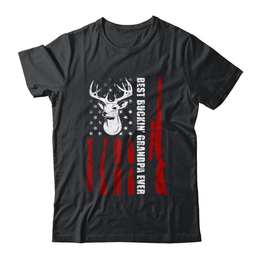 Best Buckin' Grandpa Ever Deer Hunting Papa Fathers Day-T-Shirt & Hoodie-Classic T-Shirt-Black