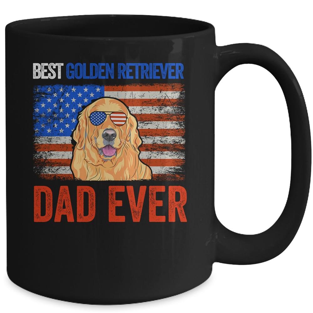 Best Golden Retriever Dad Ever American Flag Fathers Day Mug-Coffee Mug-