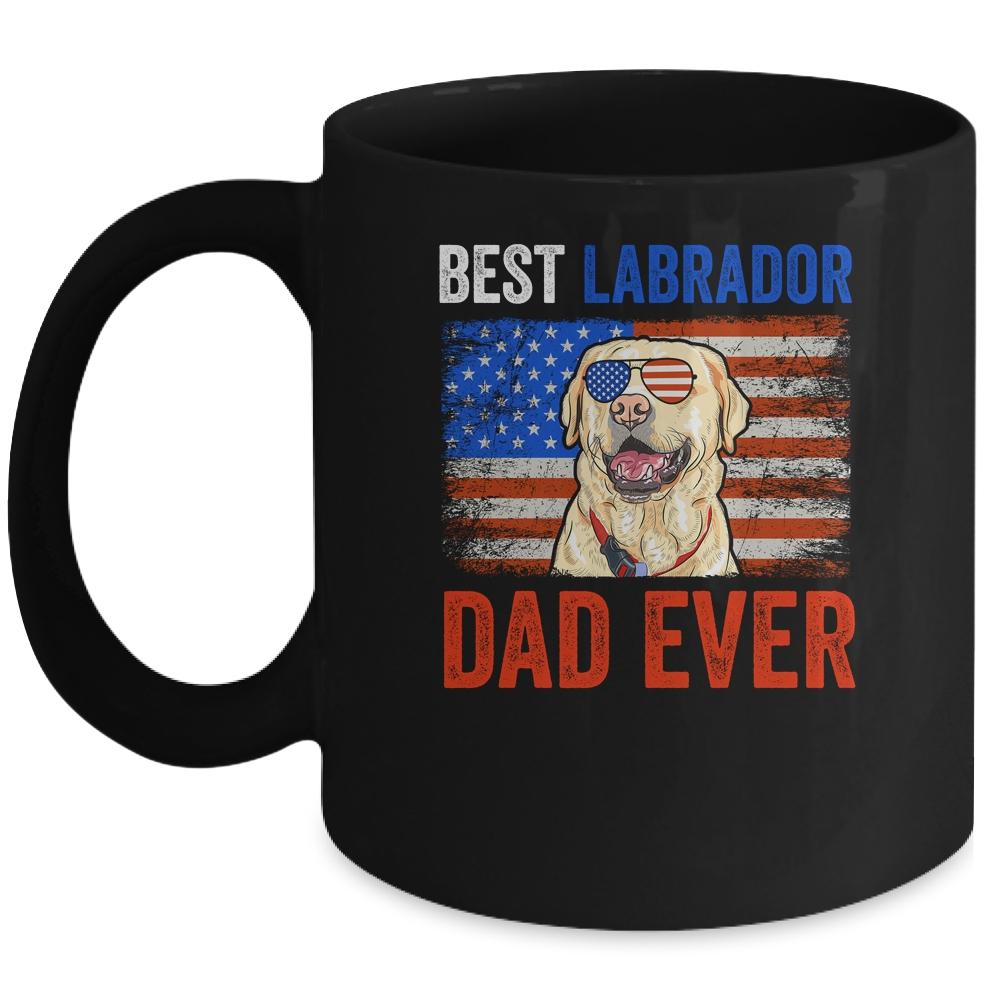 Best Labrador Dad Ever American Flag Fathers Day Mug-Coffee Mug-Mug-Black