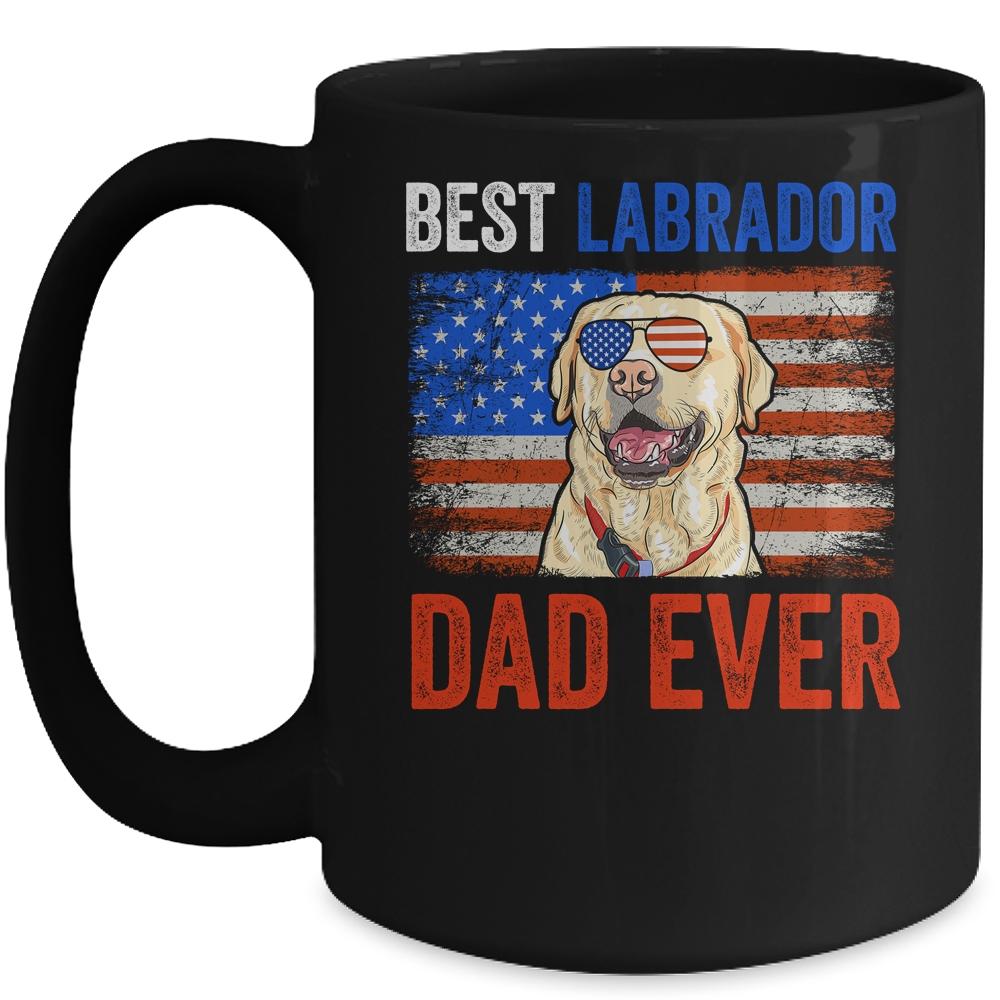 Best Labrador Dad Ever American Flag Fathers Day Mug-Coffee Mug-Mug-Black