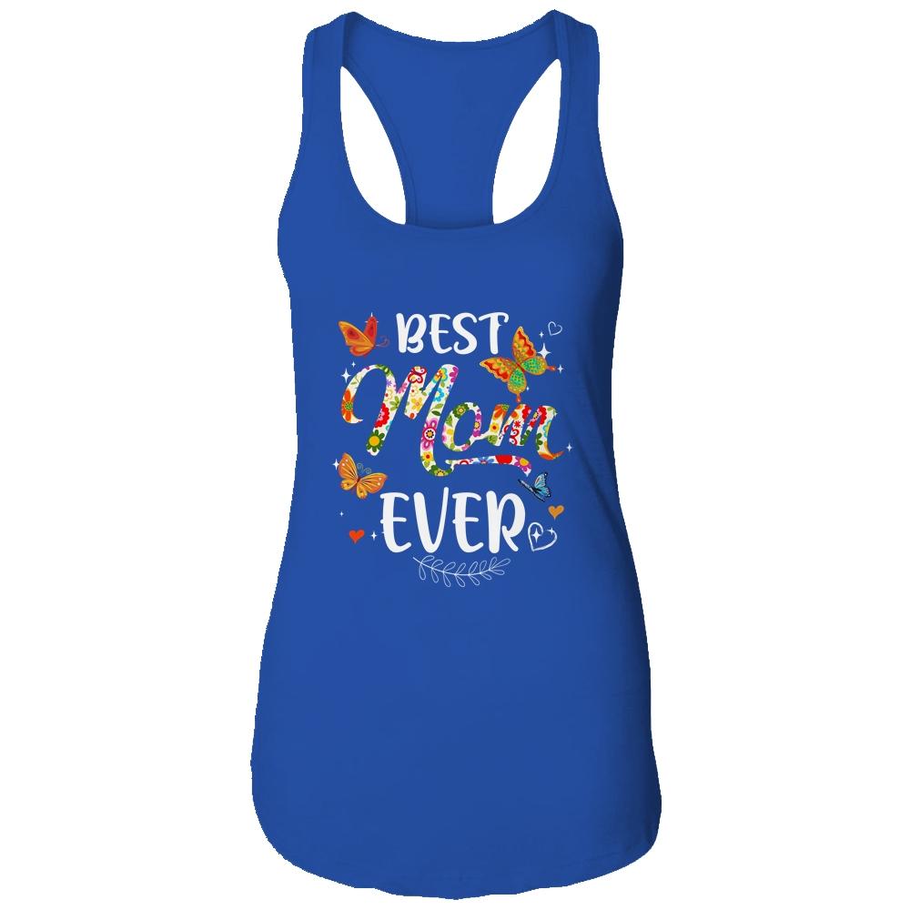 Best Mom Ever Colored Patterns Mother's Day Mama Birthday-T-Shirt & Tank Top-Women's Ideal Racerback Tank-Royal