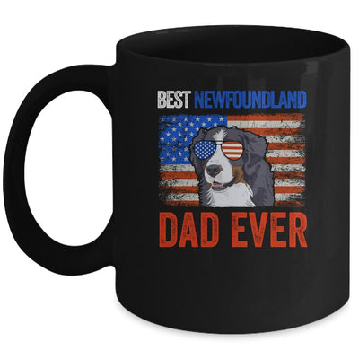 Best Newfoundland Dad Ever American Flag Fathers Day Mug-Coffee Mug-Mug-Black