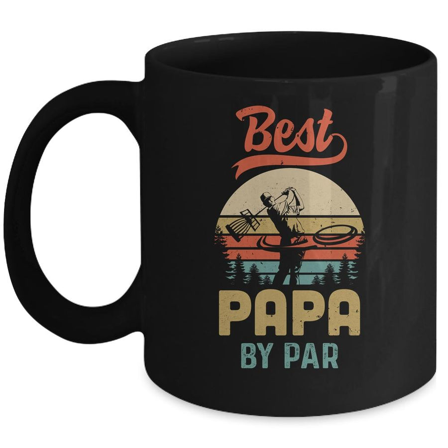Best Papa By Par Funny Disc Golf For Men Father's Day Mug-Coffee Mug-Mug-Black