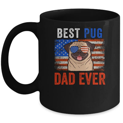 Best Pug Dad Ever American Flag Fathers Day Mug-Coffee Mug-Mug-Black