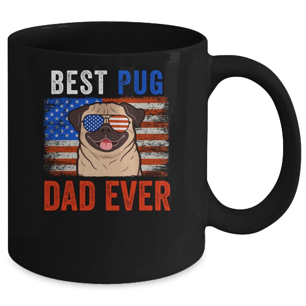 Best Pug Dad Ever American Flag Fathers Day Mug-Coffee Mug-