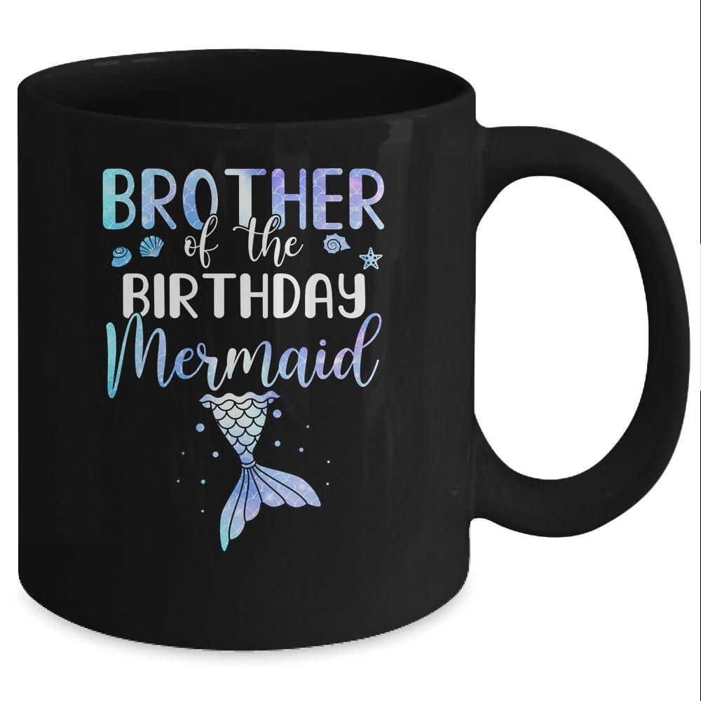 Big Brother Of The Birthday Mermaid Matching Family Mug-Coffee Mug-Mug-Black